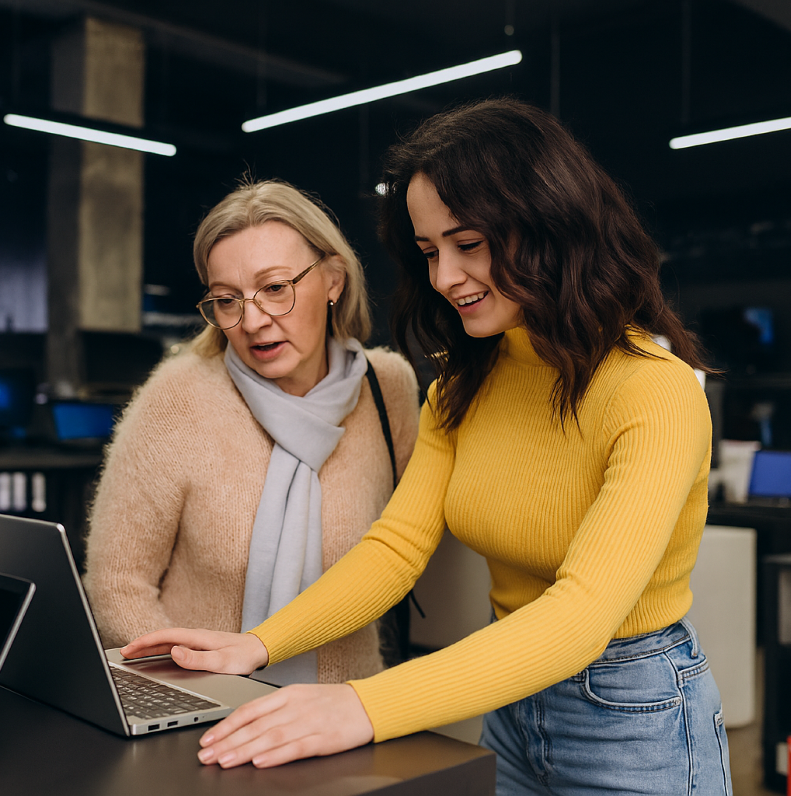 Partner helping customer